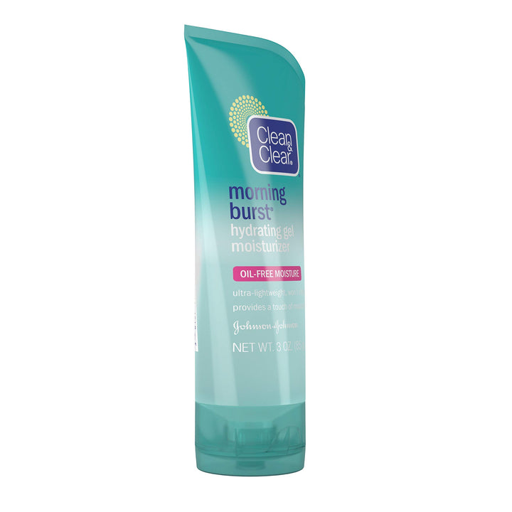 Clean & Clear Morning Burst Hydrating Gel Face Moisturizer with Cucumber & Green Mango Extract, Oil-Free Daily Facial Moisturizer for Acne-Prone Skin Care, Non-Greasy & Non-Comedogenic, 3 oz
