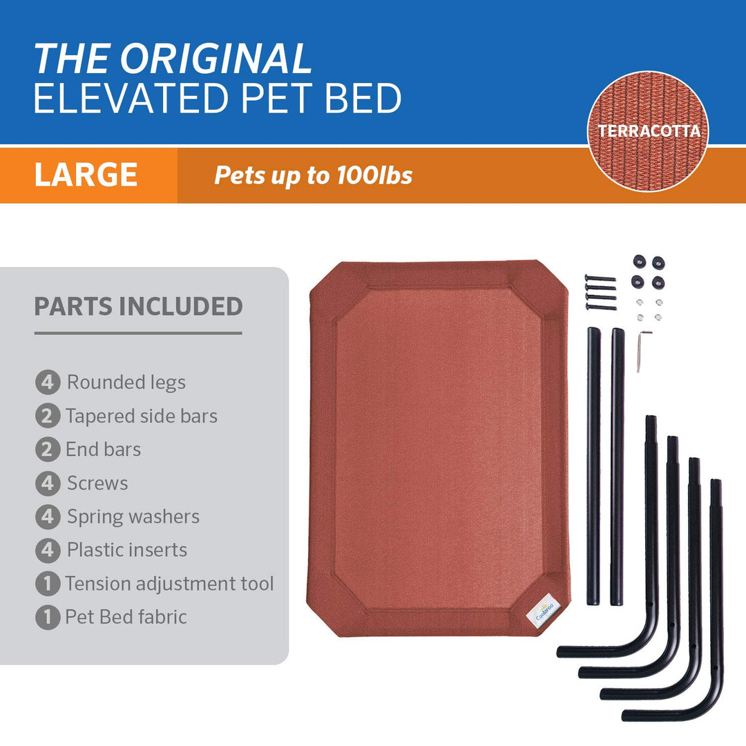 The Original Cooling Elevated Dog Bed, Indoor and Outdoor, Large, Terracotta