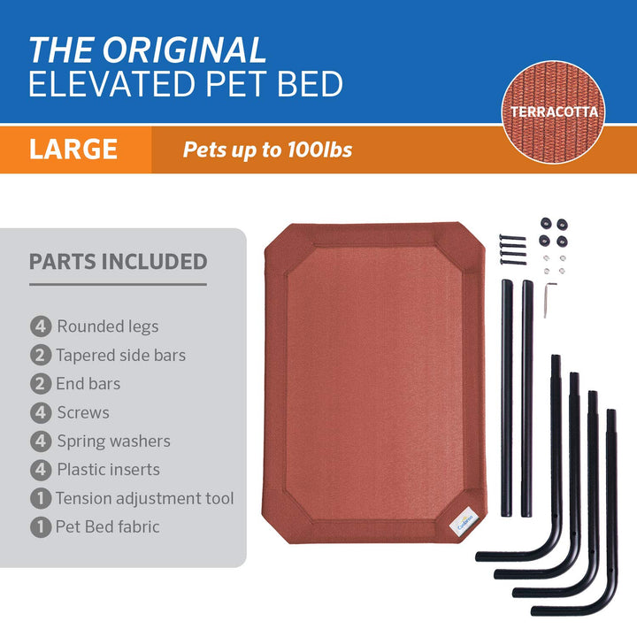 The Original Cooling Elevated Dog Bed, Indoor and Outdoor, Large, Terracotta