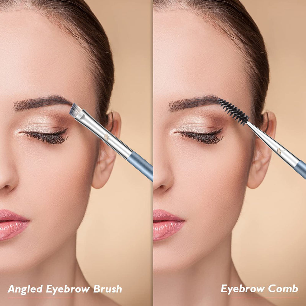 Duo Eyebrow Brush Perfect 2 In 1 Angled Eye Brow Brush and Spoolie Brush Eyelash Brush Makeup Brush Eyebrow Comb