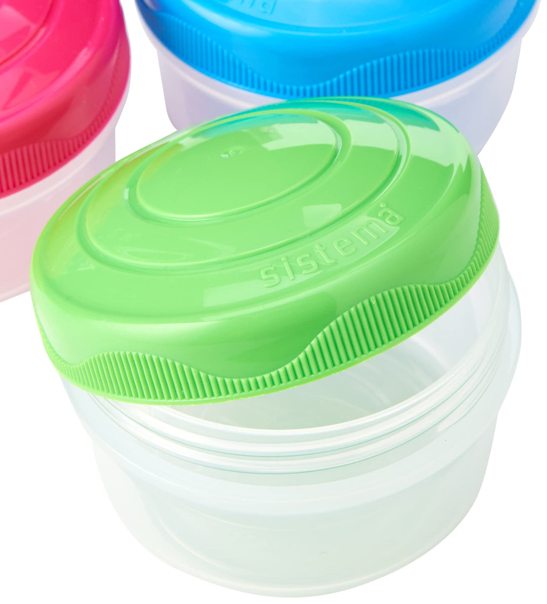 To Go Collection Mini Bites Small Food Storage Containers, 4.39 oz./130 mL, Pink/Green/Blue, 3 Count, Multicolor
