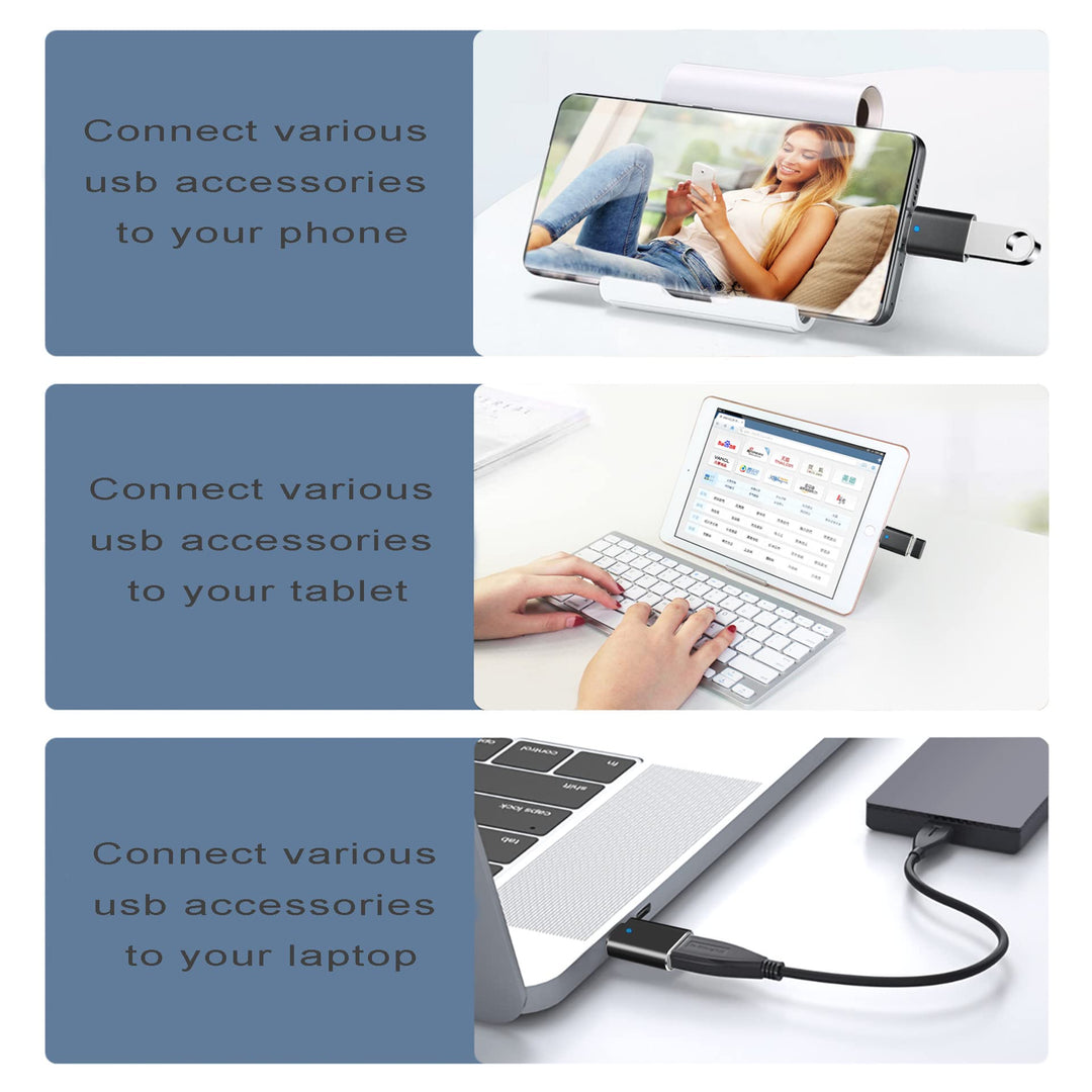 USB C to USB Adapter 3.1 Gen 2, 10Gbps USB to USB C Adapter, USB-C Male to USB 3.0 A Female USB 3.2 Type C OTG Converter for MacBook pro Laptop PC iMac iPad air