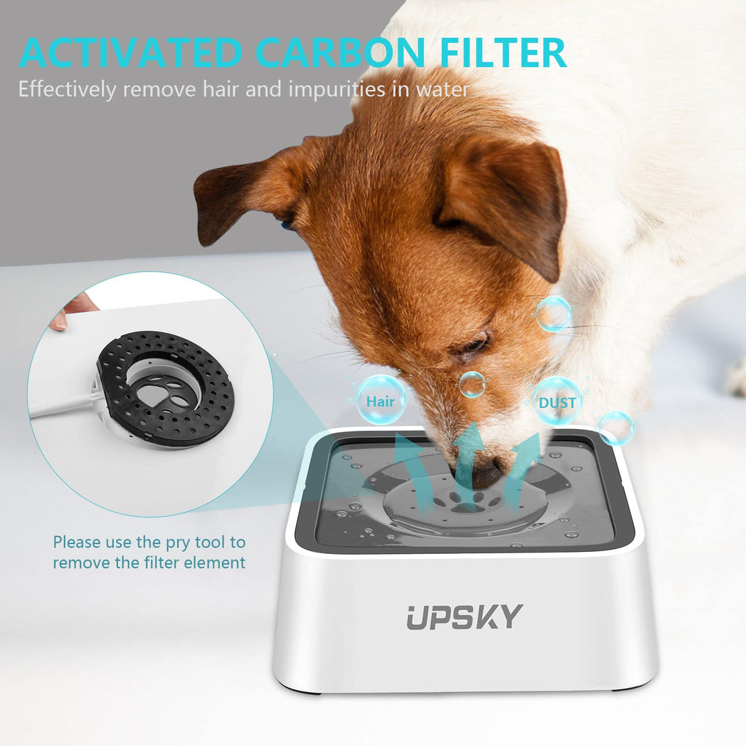 Dog Water Bowl Upgrade 70oz Large Capacity No Spill Slow Feeder Vehicle Carried 2L Pet Water Dispenser Travel Water Bowl for Dogs, Cats