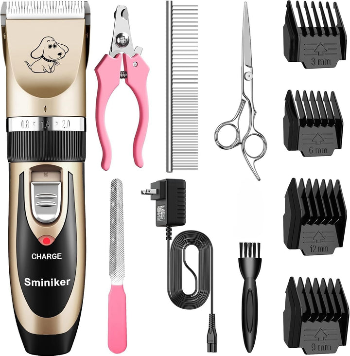 Rechargeable Cordless Dogs Cats Horse Grooming Clippers - Professional Pet Hair Clippers with Comb Guides for Dogs Cats Horses and Other House Animals Pet Grooming Kit