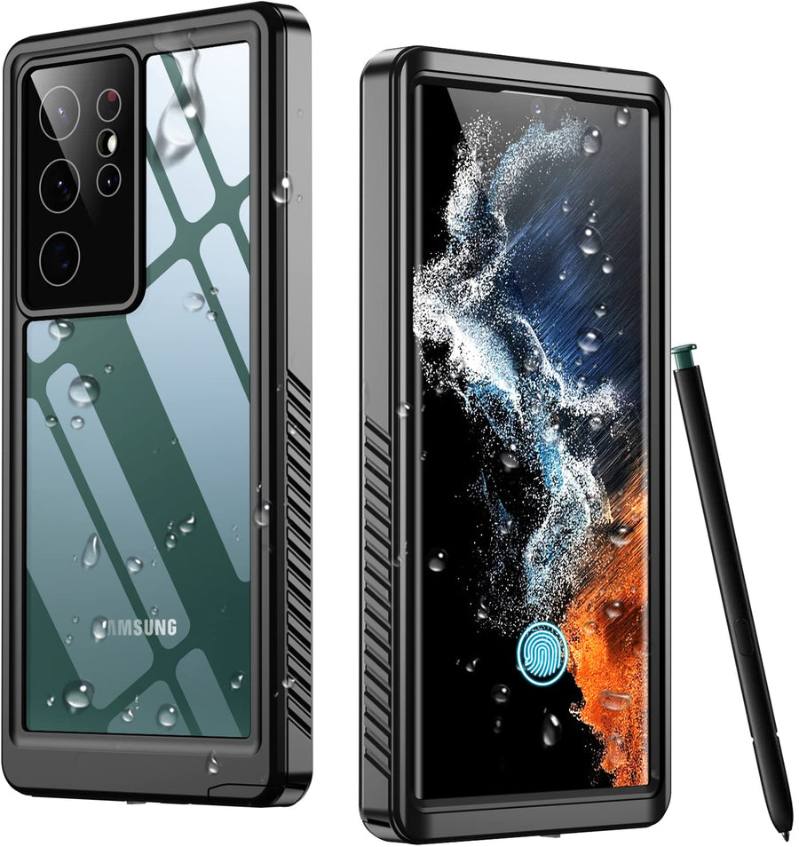 for Samsung Galaxy S22 Ultra Case Waterproof, Built in Screen Protector 360° Full Body Heavy Duty Shockproof IP68 Waterproof Galaxy S22 Ultra Case for Samsung S22 Ultra 5G 6.8 inch Black