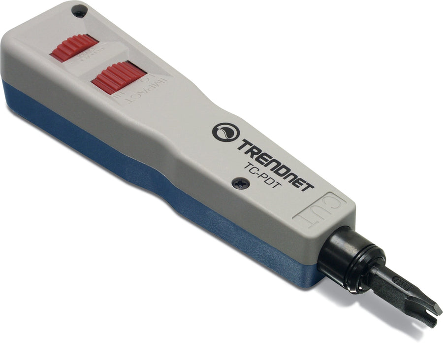 Punch Down Tool With 110 And Krone Blade, Insert & Cut Terminations In One Operation, Precision Blades Are Interchangeable & Reversible, Network Punch Tool, Grey, TC-PDT,White