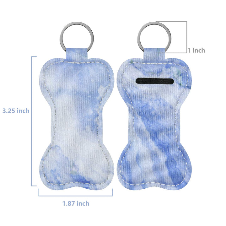 5 Pack Neoprene Chapstick Keychain Holder Lipstick Pouch Lip Balm Holder Travel Accessories (Marble Pattern) : Marble Pattern
