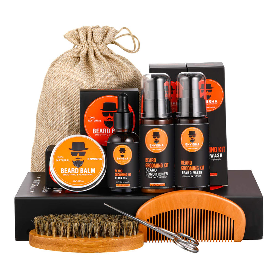 Beard Kit, Beard Grooming Kit for Men Gifts, Natural Organic Beard Oil, Beard Balm,Beard Comb