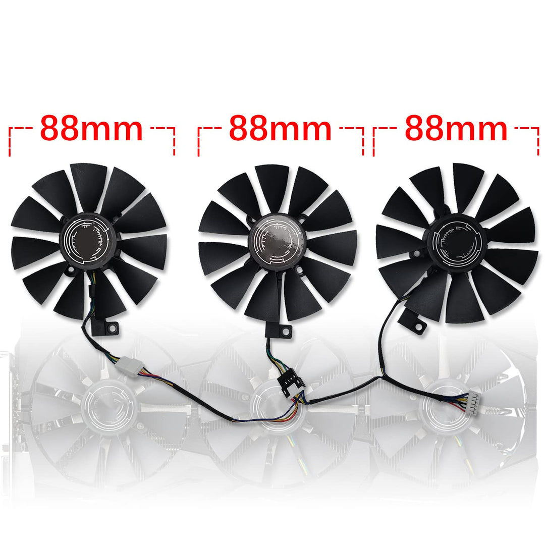 87MM FDC10U12S9-C FDC10H12S9-C T129215SU Video Card Fan Replacement for ASUS GTX 980 Ti R9 390X 390 GTX 1060 1070 1080 Ti RX 480 RX480 Graphics Card Cooling Fan (Fan-ABC)