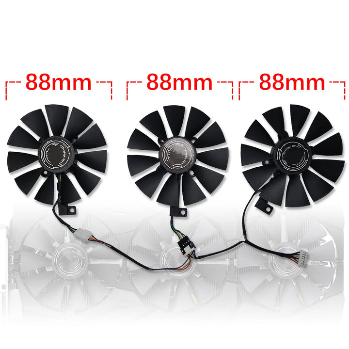 87MM FDC10U12S9-C FDC10H12S9-C T129215SU Video Card Fan Replacement for ASUS GTX 980 Ti R9 390X 390 GTX 1060 1070 1080 Ti RX 480 RX480 Graphics Card Cooling Fan (Fan-ABC)