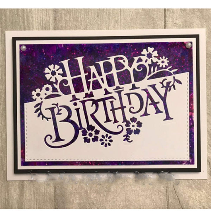Cut-Out Mold Happy Birthday Metal Template Cutter for Scrapbooking Card Album Paper Card Crafts DIY Decoration