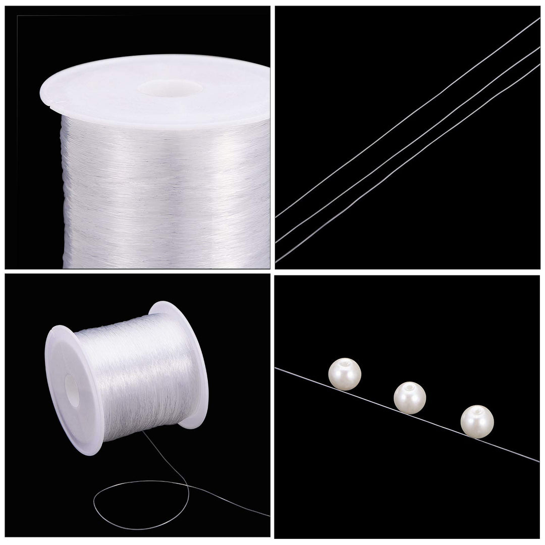 109 Yards 0.25mm Clear Fishing Line Invisible Nylon Thread Jewelry String Wire Crystal Beading Cords String for Party Christmas Decor, Seed Beads Jewelry Bracelet Making