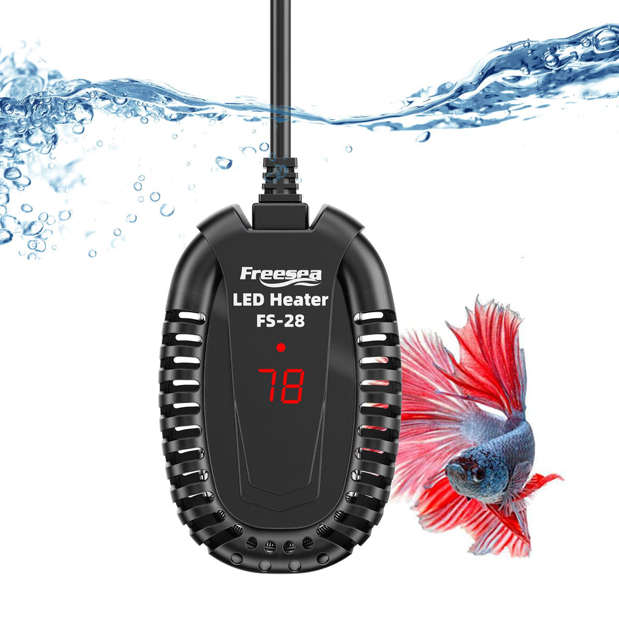 Aquarium Fish Tank Heater: 50W Small Submersible Turtle Heater with Adjustable Temperature External Controller for Betta | Saltwater | Freshwater | 1-10 Gallon