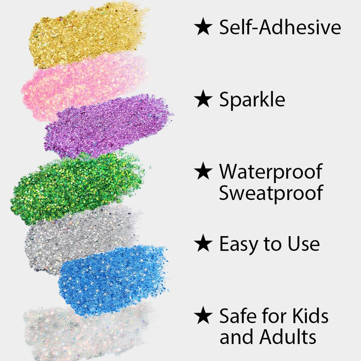 Pink Body Glitter Stick, Singer Concert Outfit Face Glitter Makeup, Festival Rave Pride Accessories, Hair Glitter Gel for Kids Women, Sparkling Mermaid Sequin Chunky Glitter Face Paint, 0.56oz