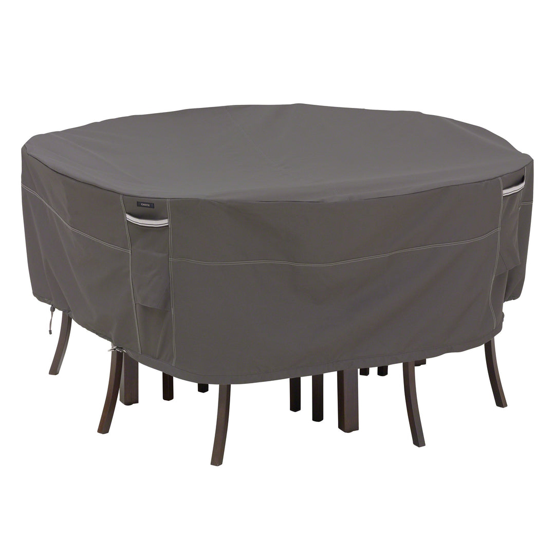 Ravenna Waterproof Round Patio Table & Chair Set Cover, Outdoor Dining General Purpose Furniture Covers with Cord Lock & Padded Handles, 94 inch, Outdoor Table Cover