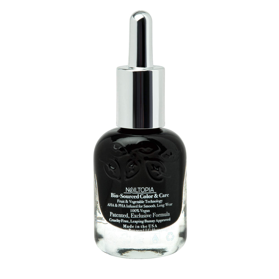 - Plant-Based Chip Free Nail Lacquer - Non Toxic, Bio-Sourced, Long-Lasting, Strengthening Polish - Respect (Black) - 0.41oz