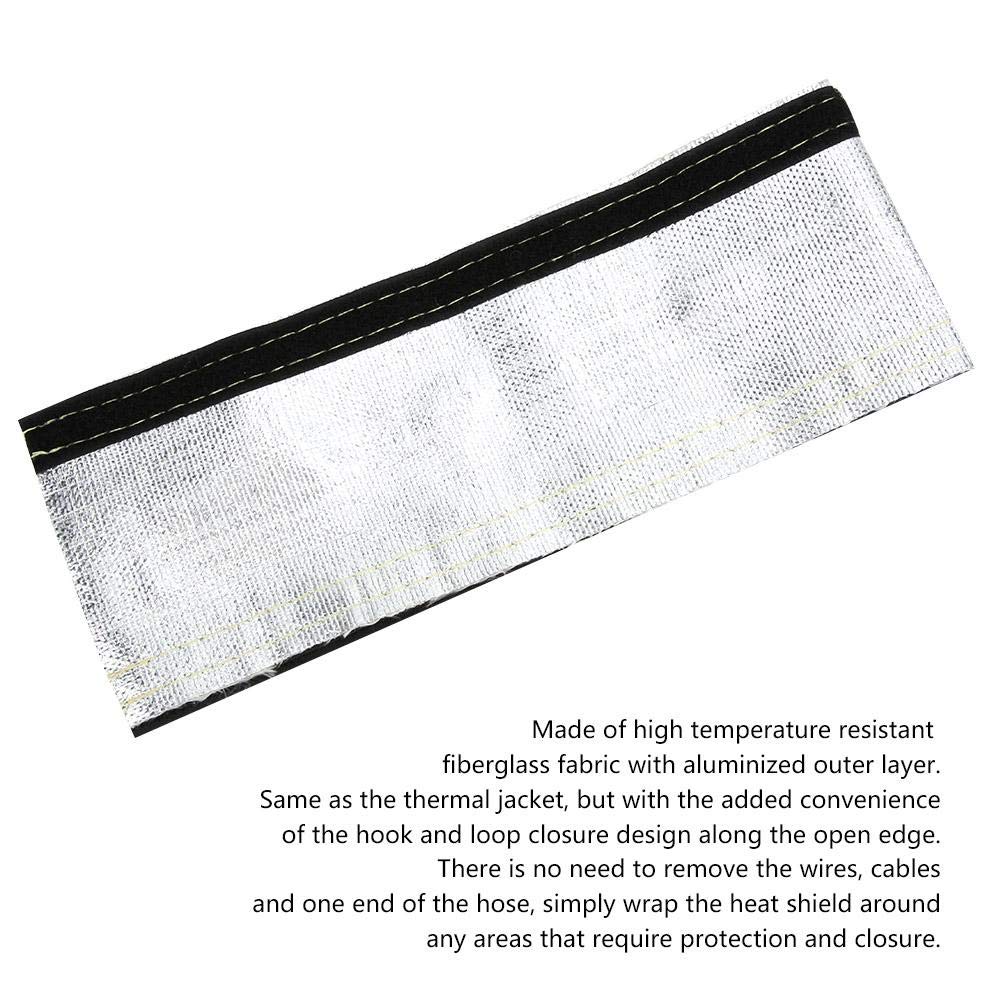 Heat Shroud 24 x 1.3 I.D. Aluminized Hose, 3-Layers Metallic Heat Shield Sleeve Maxmium 2000°F Insulated with Self Adhesive Tape, for Hose and Wire Protection