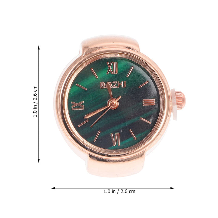 Ring Watch for Women and Men- Elastic Round Quartz Finger Ring Watch for Christmas Birthday Roman Numeral Design