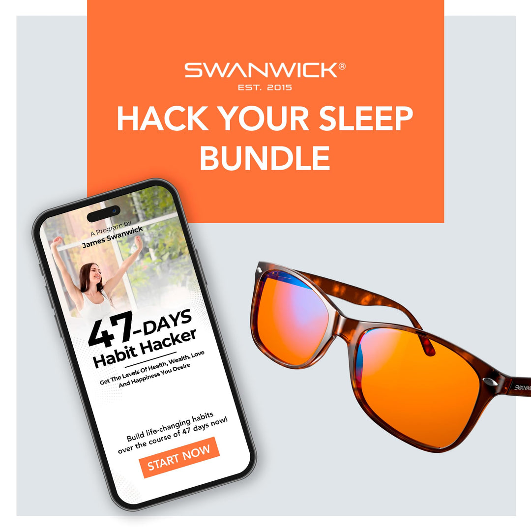 CLASSIC NIGHT Blue Light Blocking Glasses for Women, Men. Sleep Aid, Anti Eyestrain Headache for Computer, Gaming, TV, UV Glare w/FREE $497 Training Course (Regular, Black)