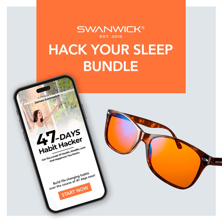 CLASSIC NIGHT Blue Light Blocking Glasses for Women, Men. Sleep Aid, Anti Eyestrain Headache for Computer, Gaming, TV, UV Glare w/FREE $497 Training Course (Regular, Black)