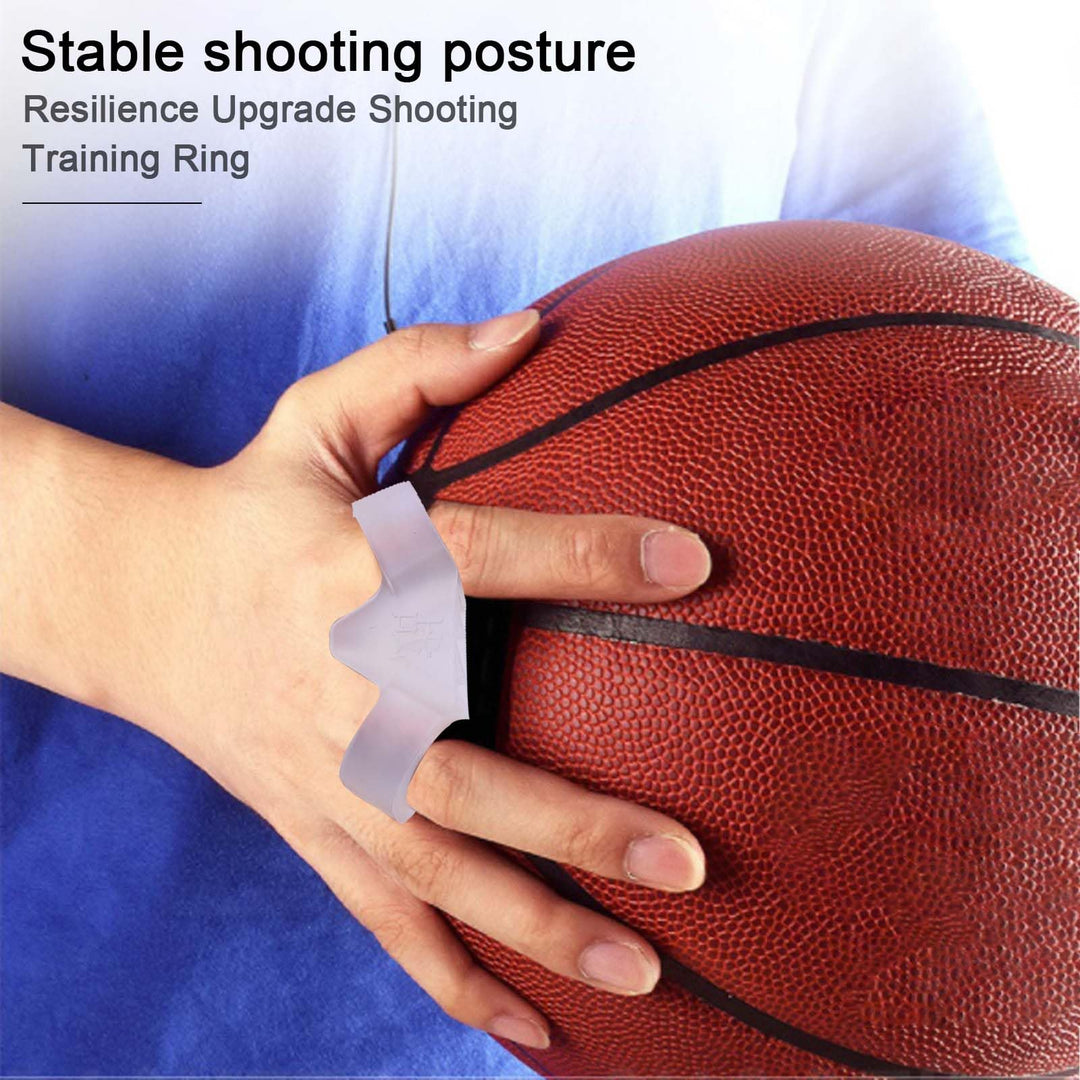 Basketball Shooting Aid, 2.1cm Diameter Basketball 3 Point Shooting Trainer Finger Training Aid Equipment Shoot Lock for Improving Shot and Form(L-Transparent for Height Over 185cm)
