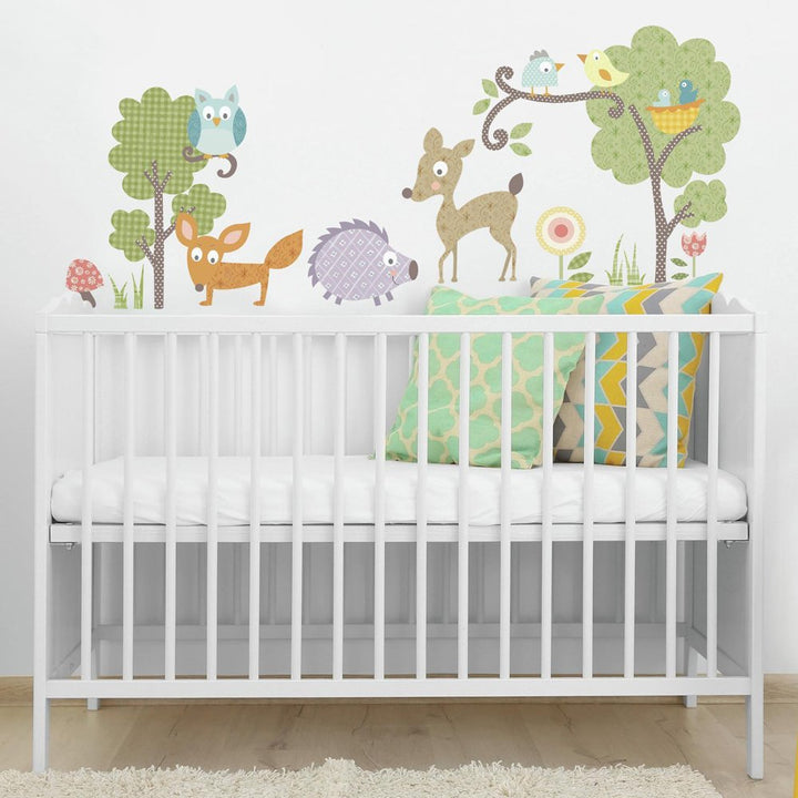 RMK1398SCS Woodland Animals Peel and Stick Wall Decals , Black