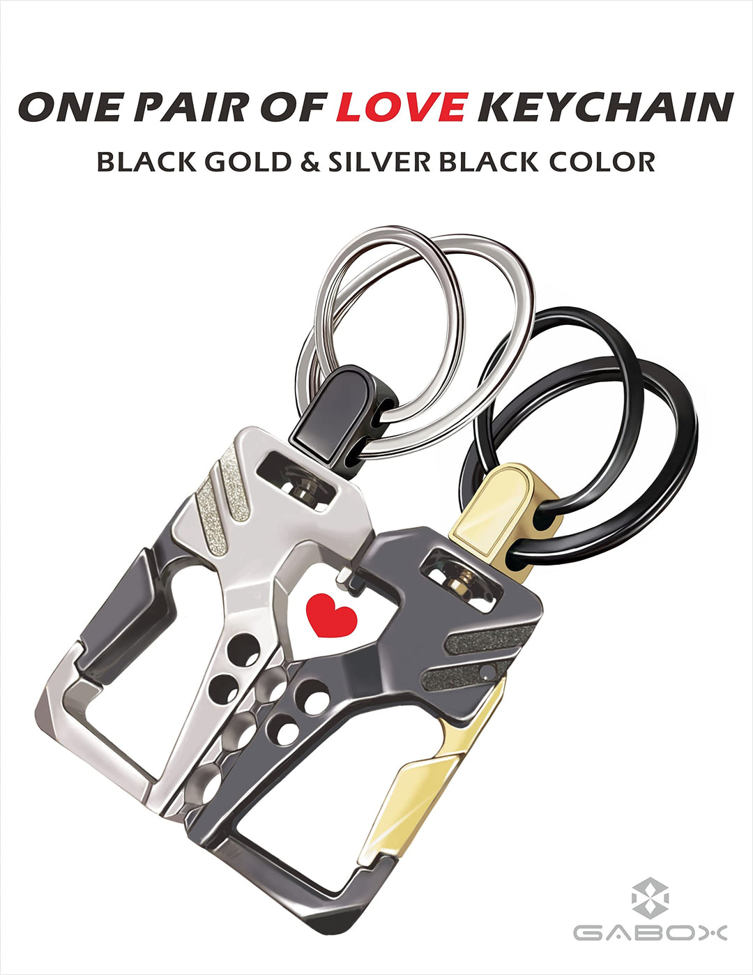 2Pcs KeyChains EDC Key Rings Key Chains Bottle Opener Auto Car Keys Tactical Carabiner Keychain with Clip