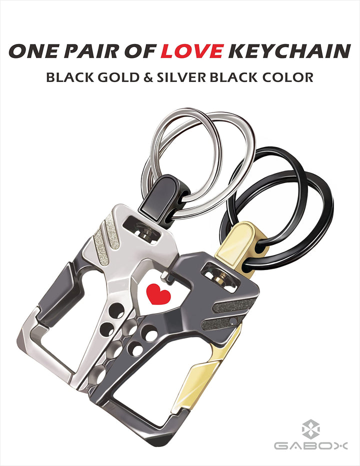 2Pcs KeyChains EDC Key Rings Key Chains Bottle Opener Auto Car Keys Tactical Carabiner Keychain with Clip
