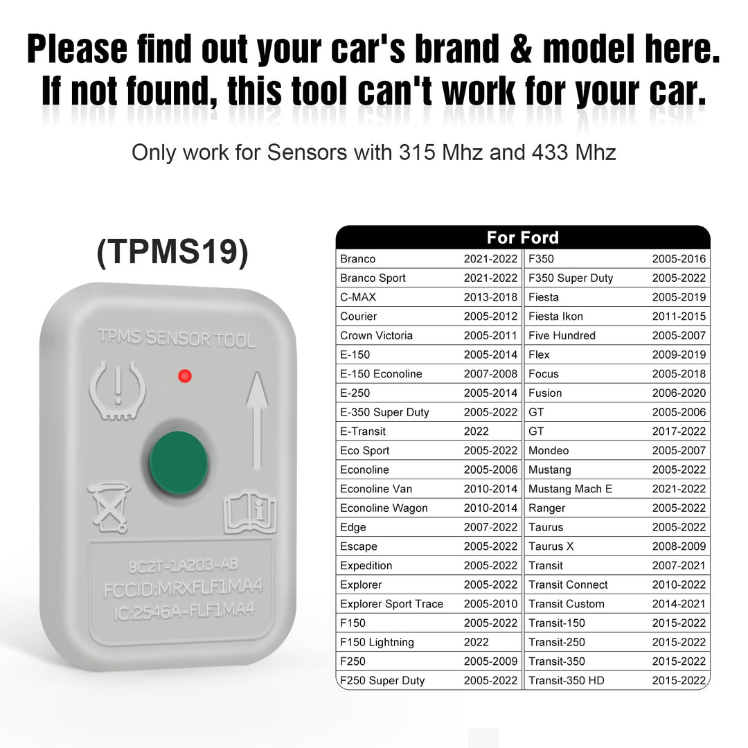 TPMS Sensor Tool TPMS Reset Sensor Programming Training Tool Tire Pressure Mointor System TPMS19 (8C2Z-1A203-A)