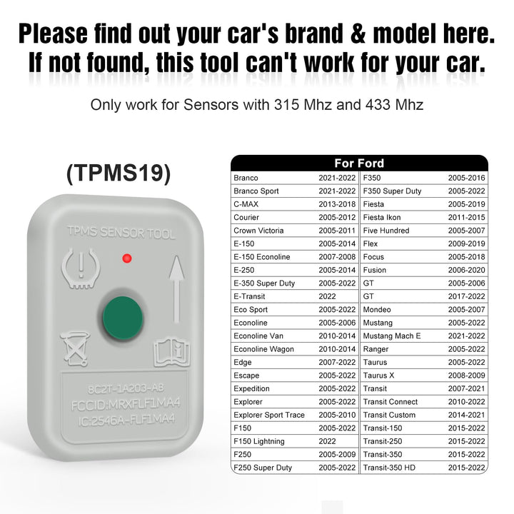 TPMS Sensor Tool TPMS Reset Sensor Programming Training Tool Tire Pressure Mointor System TPMS19 (8C2Z-1A203-A)