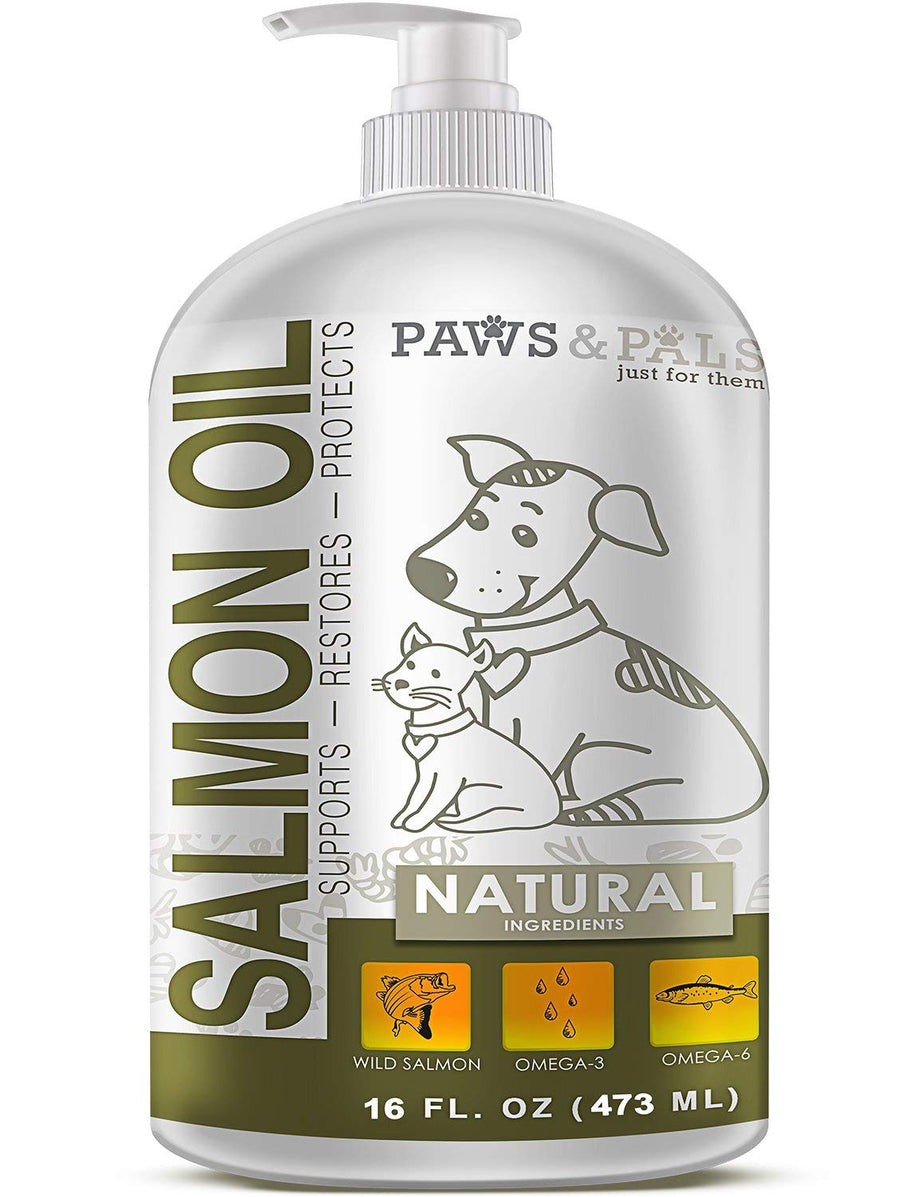Wild Alaskan Salmon Oil for Dogs & Cats - Skin & Coat Omega 3 Fish Oil Liquid Food Supplement for Pets - Made in USA - Natural EPA + DHA Fatty Acids for Joint Function, Immune & Heart Health Support