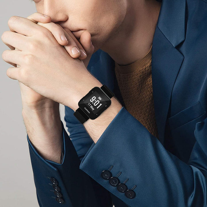 Band Compatible with Garmin Forerunner 35, Mesh Woven Stainless Steel Replacement Bracelet Bands Strap Wrist Band for Garmin Forerunner 35, Black