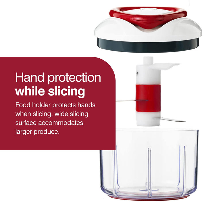 ZYLISS Easy Pull Food Chopper and Manual Food Processor - Vegetable Slicer and Dicer - Hand Held