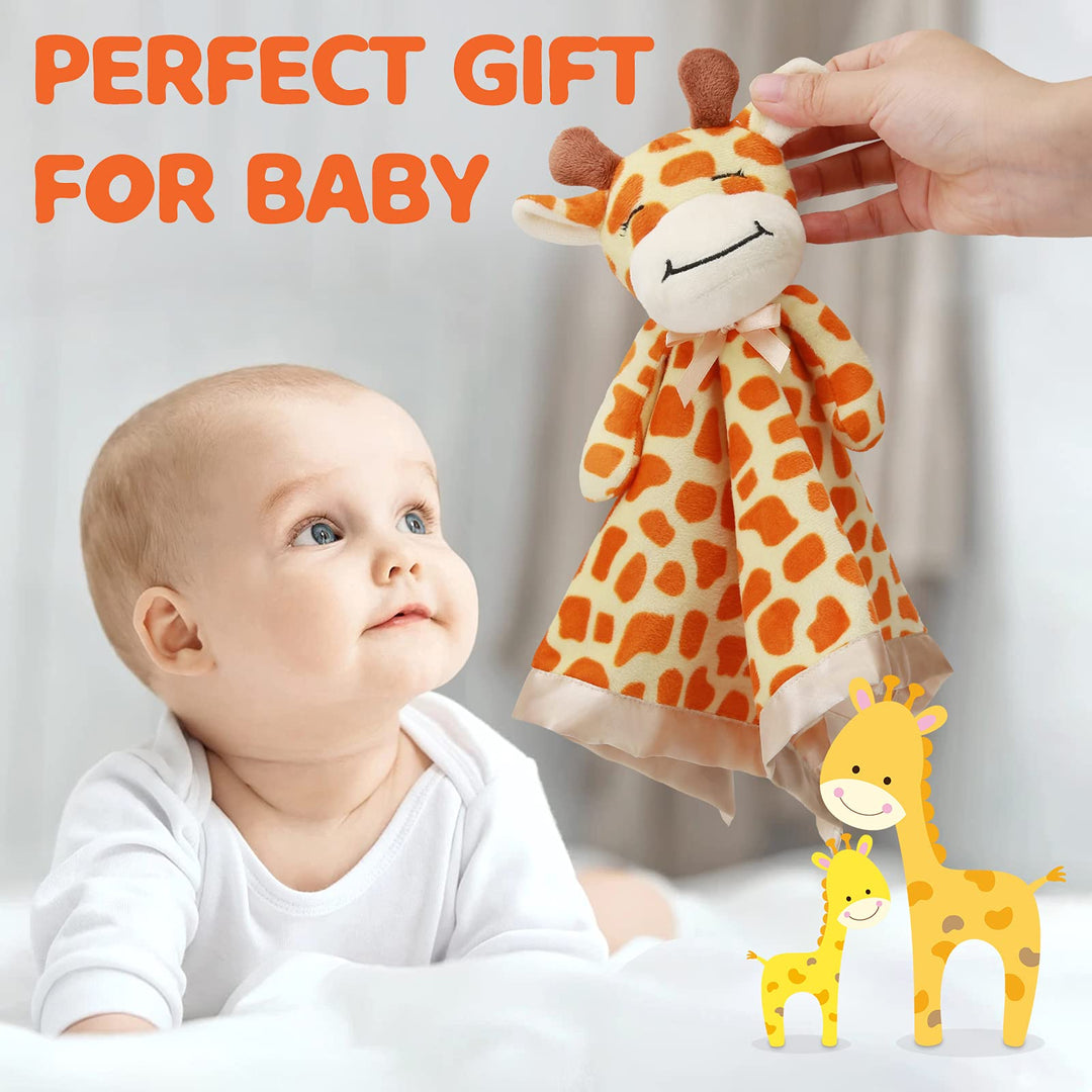 Giraffe Loveys for Babies Soft Security Blanket Snuggle Toy Stuffed Animal Blanket Unisex Baby Lovie Baby Gifts for Infant and Toddler 16 Inch