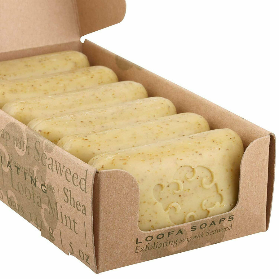 Exfoliating Sea Loofa Soap - Natural Fragrance - Hydrating & Moisturizing Triple-Milled Luxury, 5 oz (Pack of 6)