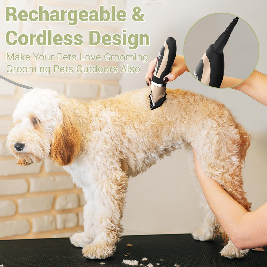Dog Clippers Low Noise Cat Clippers Rechargeable Dog Trimmer Cordless Pet Grooming Tool Professional Dog Hair Trimmer with Comb Guides Scissors for Dogs Cats & Others