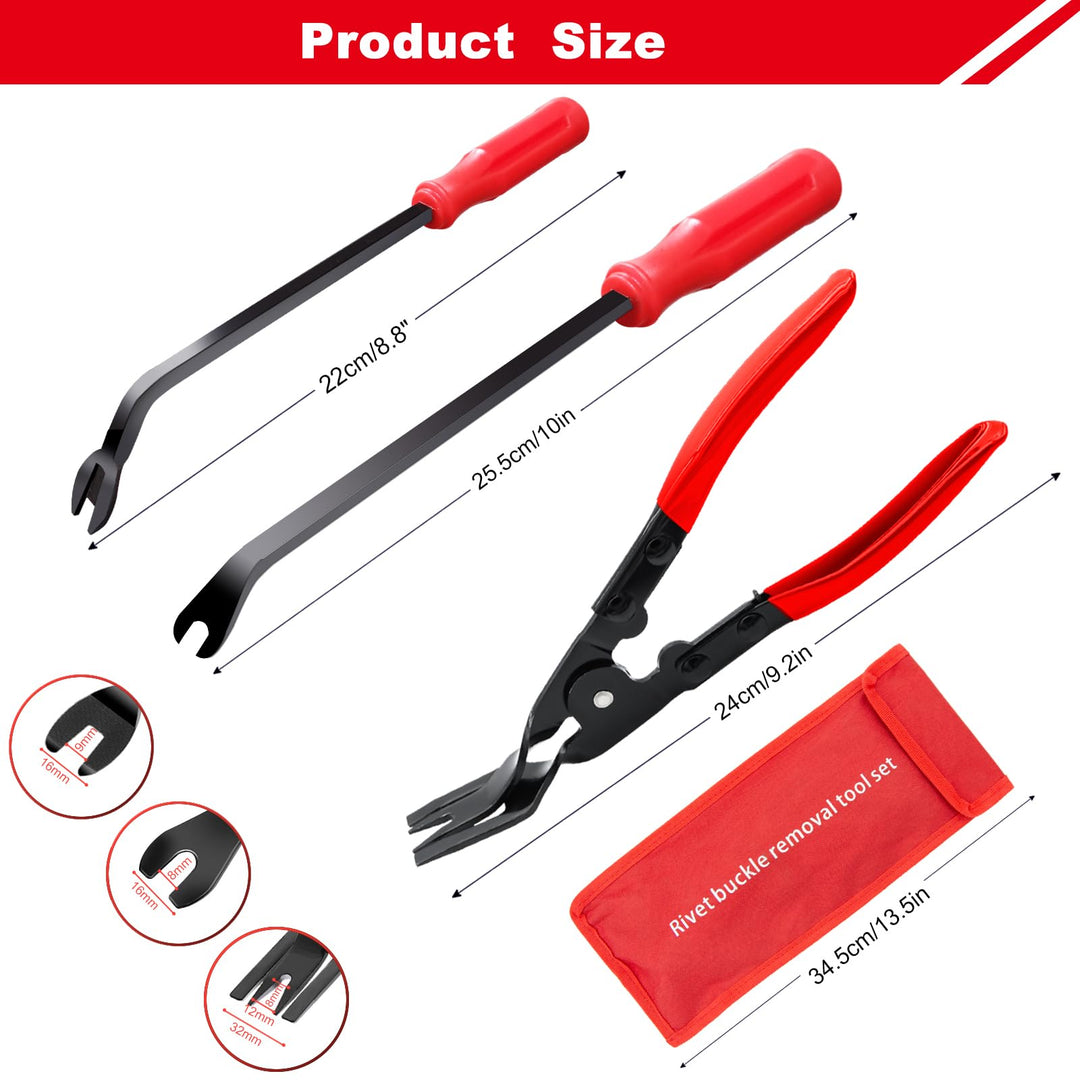 3 Pcs Clip Remover Tool, Clip Pliers Set Fastener Removal Tool , Auto Trim Removal Tool Kit Pry Tool Set Car Door Panel Dashboard Repair Kit
