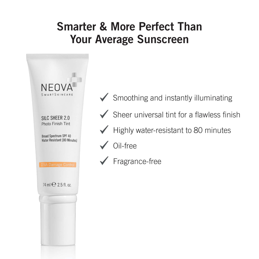 SmartSkincare Silc Sheer 2.0 Tinted Sunscreen 2.5 fl oz | Broad Spectrum SPF 40 | Up To 80 min. Water Resistance | Oil & Fragrance Free | For All Skin Types
