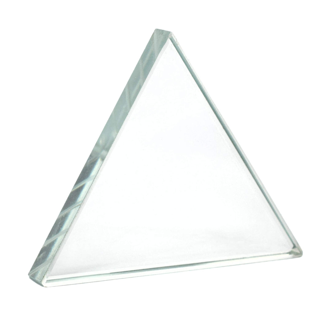 EISCO Triangular Equilateral Refraction Prism, 3 (75mm) Sides, 0.35 (9mm) Thick - High Quality Flint Glass - Excellent for Physics Experiments & Photography