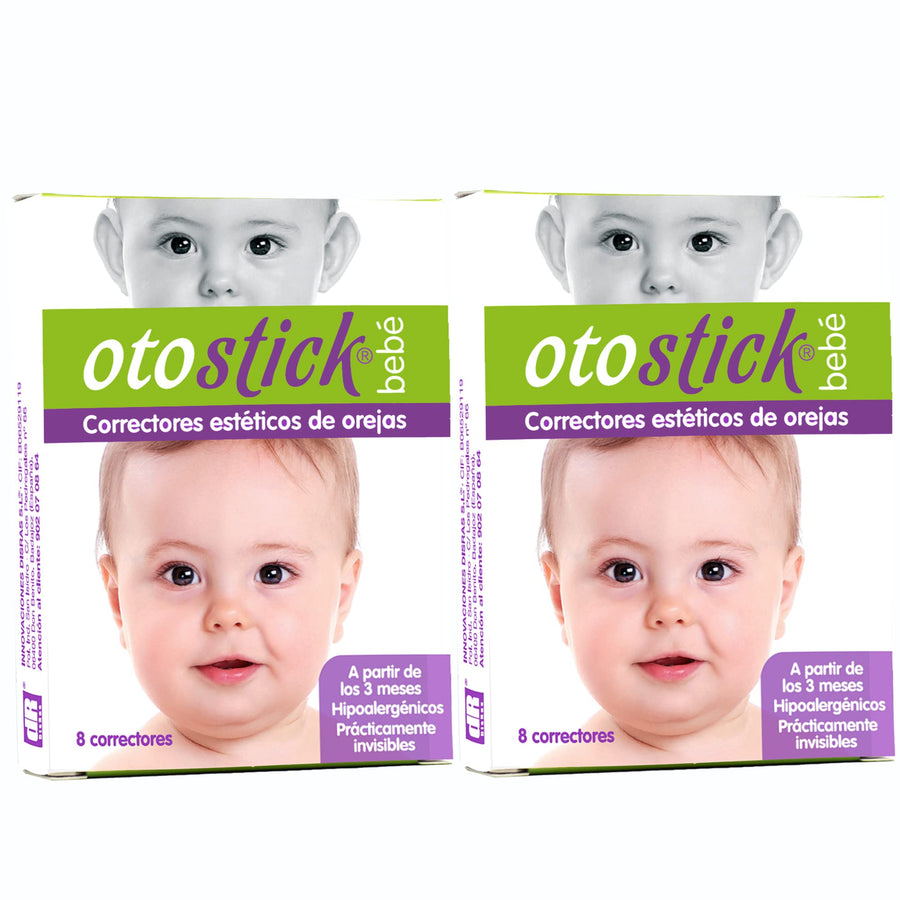 Baby - 2 Pack 8 Count Protruding Ear Corrector for Babies with Baby Cap - Orthopedic Baby Items for Correction of Large Ears from 3 Months