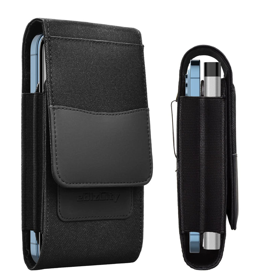 Dual Phone Holster Pouch Suitable for iPhone 15/14/13/12/11/15Pro/14Pro/13Pro/12Pro, Samsung, Motorola with Wallet Holster Card Holder,Phone Pouch for Belt,Phone Protective Holster