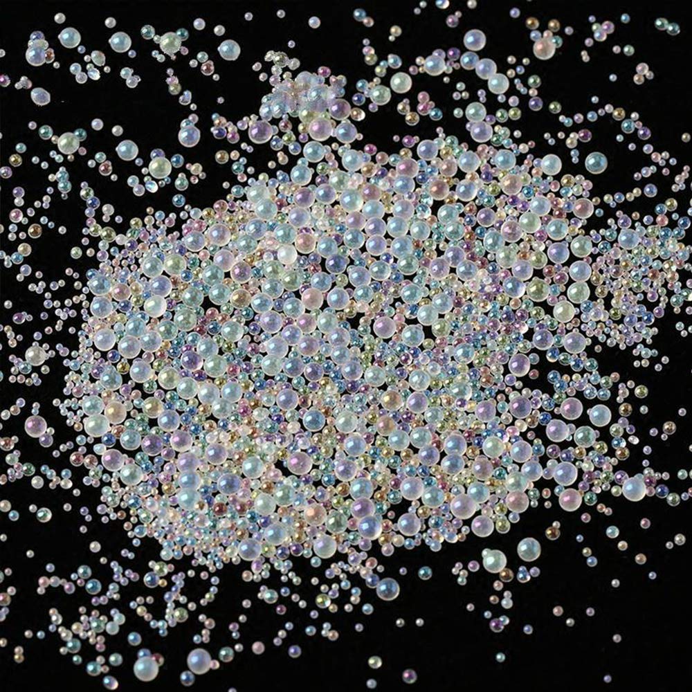 UV Resin Bubble Beads, 10 Bottles Water Droplet Bubble Beads, Magical Water Droplets, AB Miniature Bead, Resin Inclusion (Iridescent Color, 1mm to 2mm)