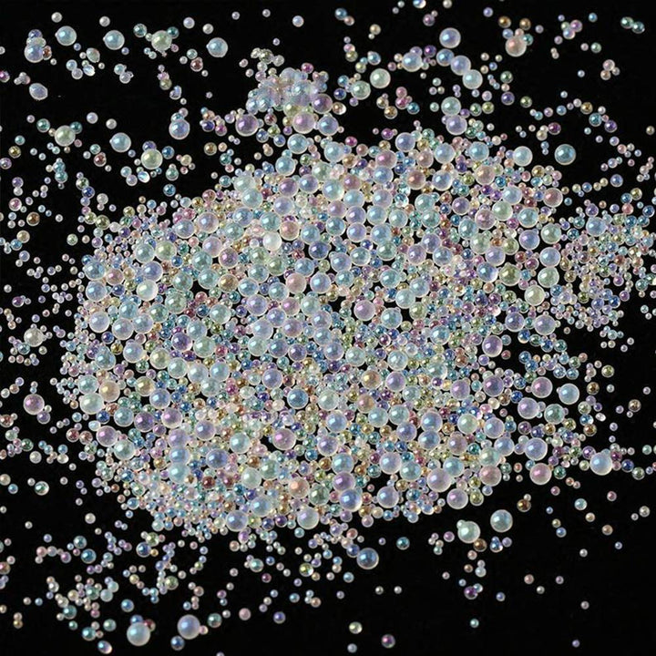 UV Resin Bubble Beads, 10 Bottles Water Droplet Bubble Beads, Magical Water Droplets, AB Miniature Bead, Resin Inclusion (Iridescent Color, 1mm to 2mm)