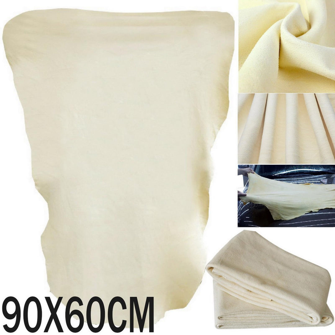 SUEIANNMN Car Nature Chamois Real Leather Washing Cloth Cleaning Towel Wipes Clean Cham H88 (60X90cm)