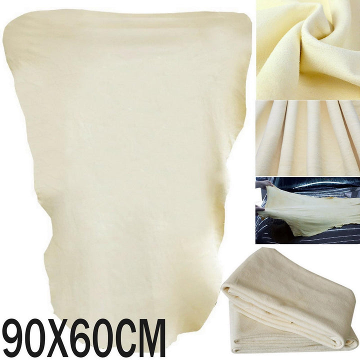 SUEIANNMN Car Nature Chamois Real Leather Washing Cloth Cleaning Towel Wipes Clean Cham H88 (60X90cm)