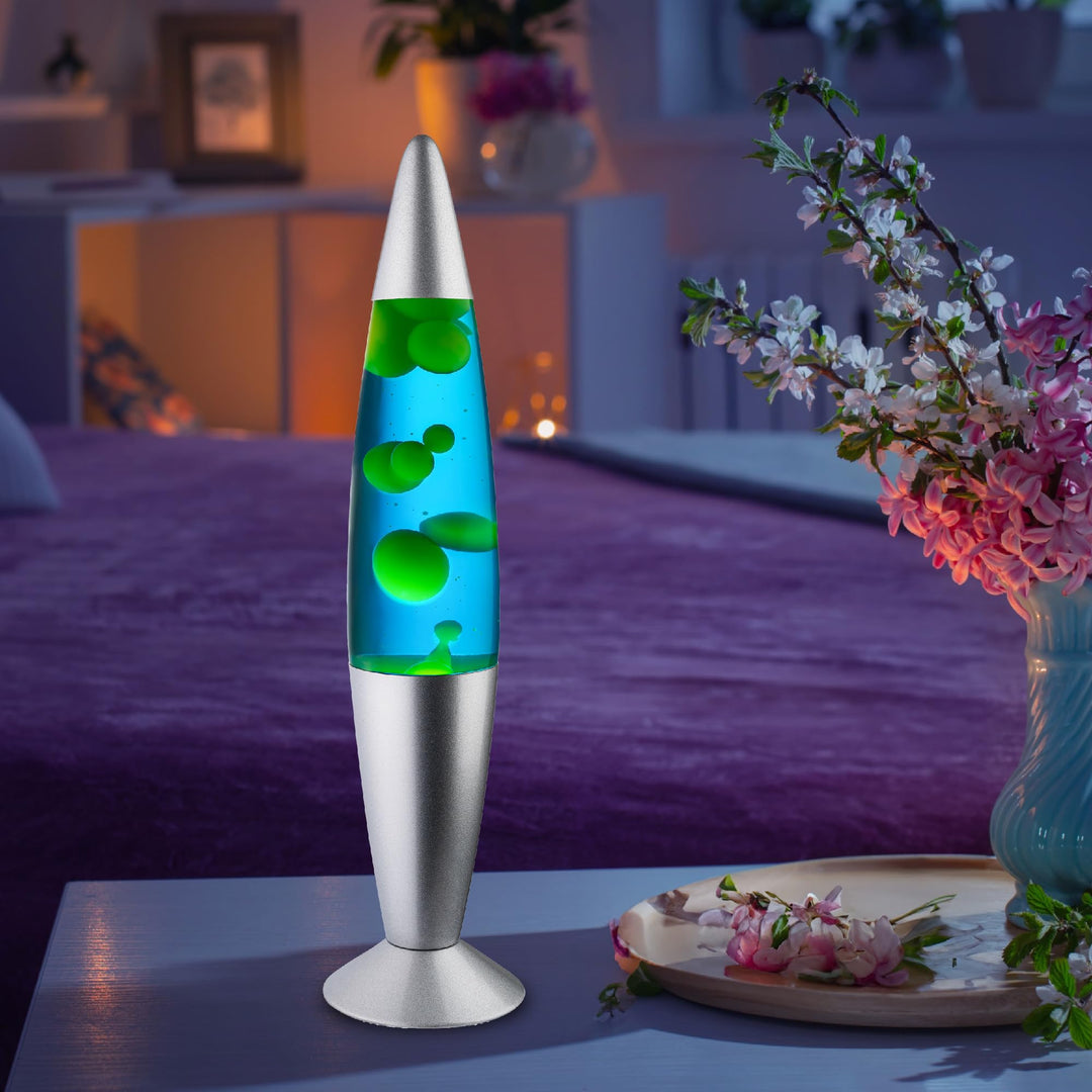 16 Beautiful Lamp- The Upgraded Motion Lamp- Blue with Yellow/Green Wax, Relaxing Liquid Lamp, Night Light Nightlight, Home Decor Living Room Office Bedroom Lamp for Adults Teens Kids, Magma