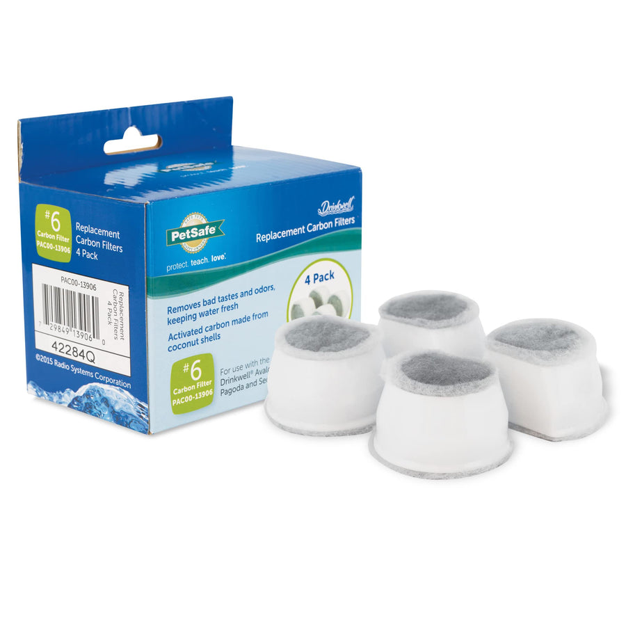 Drinkwell Replacement Carbon Filters, Dog and Cat Ceramic Water Fountain Filters, 4-Pack