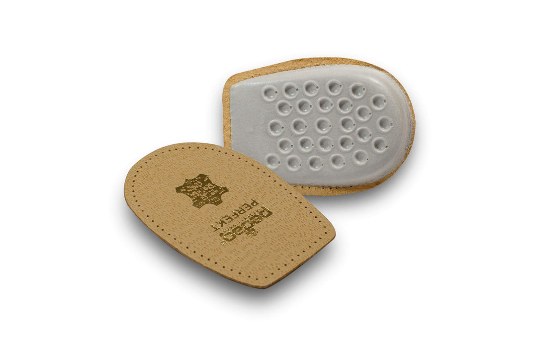 Perfect Shock Absorbing Heel Pads, Vegetable Tanned Leather and Latex Rubber, Tan, Medium (8L to 7M)