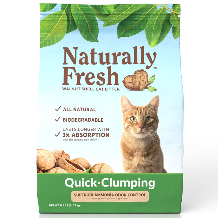 Cat Litter Made From Walnut Shells, 1-2 Cats, Unscented, Upcycled, Easy Scooping, Sustainable, 26 Lbs