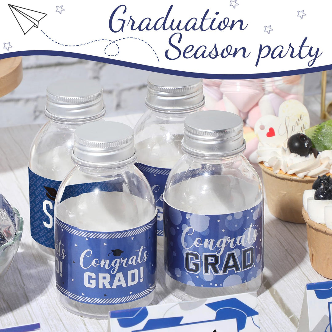 39 Pieces Graduation Decorations Water Bottle Labels Congrats Grad Stickers Class of Party Supplies for High School, College, Nursing, Doctorate Graduation Celebration Decor (Blue,2022 Style)